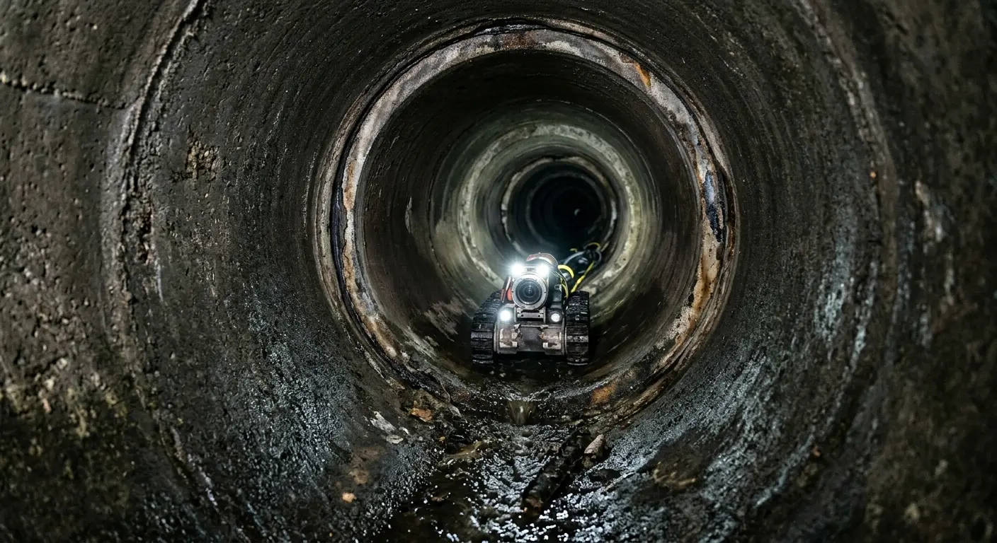 Robotic sewer camera inspecting pipe interior for Sewer Line Repair in Hurst
